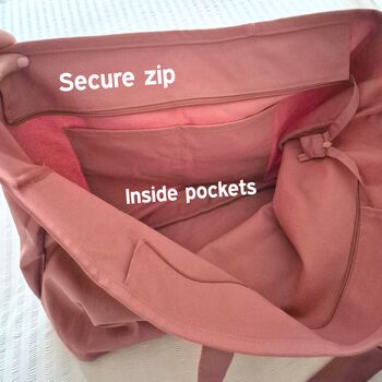 Personalised Zip Tote Bag With Birth Year, 4 of 9