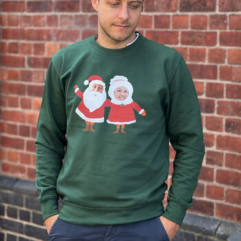 Mr And Mrs Claus Personalised Photo Jumper, 2 of 3