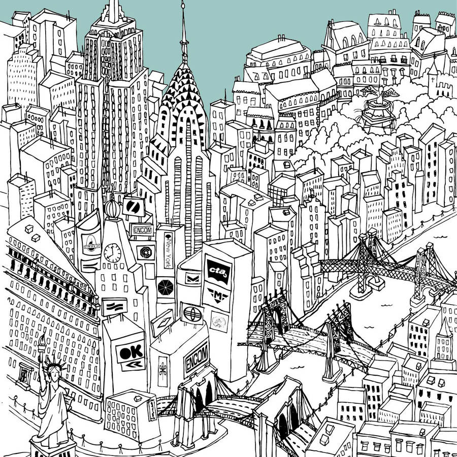 screen print new york by tessa galloway illustration ...