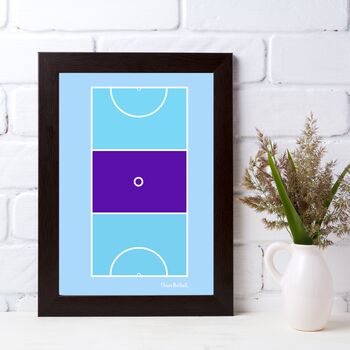 Netball Court Graphic Print In Team Colours, 7 of 12