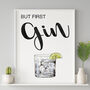 But First Gin Typography Print, thumbnail 6 of 8
