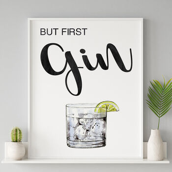 But First Gin Typography Print, 6 of 8