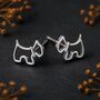 Sterling Silver Scottie Dog Stud Earrings, thumbnail 1 of 8