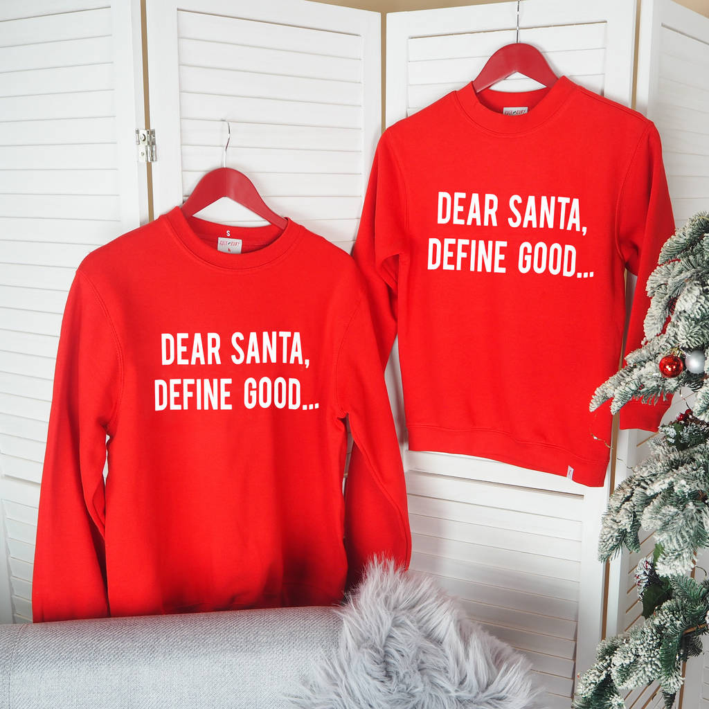 Dear Santa Define Good Christmas Jumper Set, 1 of 5