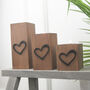 Handcrafted Wooden Tea Light Holder With Black Heart, thumbnail 3 of 9