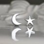 Silver Star And Moon Stud Earrings, thumbnail 1 of 5