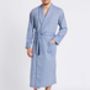 Men's Garrison Blue Herringbone Cotton Robe, thumbnail 2 of 4