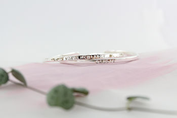 Personalised Roman Numerals Hammered Bangle, 2 of 4