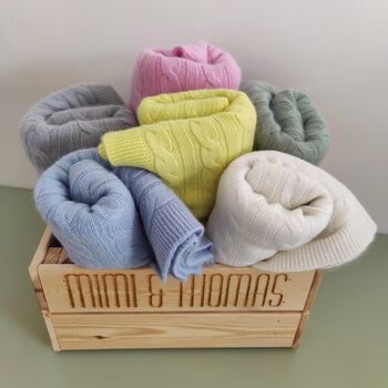 Personalised 100% Cashmere Baby Blanket Gift Boxed, 8 of 12