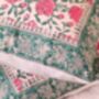 Pink Roses Block Printed Cushion Cover Set Of Two, thumbnail 2 of 2