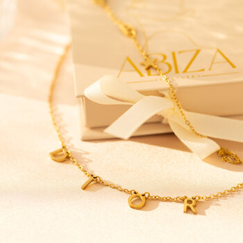 Mini Initial Charm Necklace, 8 of 9