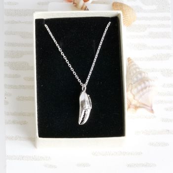 Silver Crab Claw Necklace, Cancer Zodiac Necklace, 6 of 7
