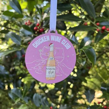 Chicken Wine Club Christmas Decoration, 2 of 2