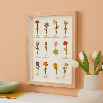 Flowers Of The Month Framed 3D Wall Art, 5 of 5