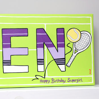 Personalised Tennis Name Canvas, 3 of 7