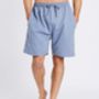 Men's Garrison Blue Herringbone Pyjama Shorts, thumbnail 1 of 3