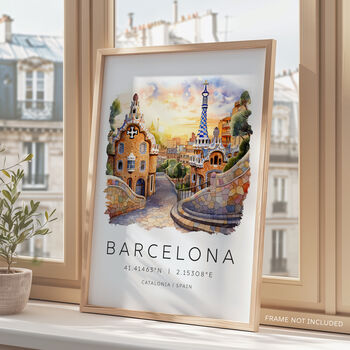 Barcelona Travel Print Of Park Güell, 4 of 7