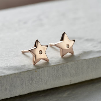 Diamond Star Stud Earrings, 5 of 7