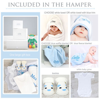 Personalised New Baby Boy Gift Hamper, 2 of 10