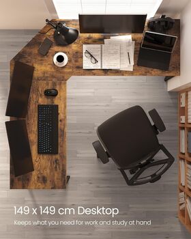 L Shaped Desk Gaming Desk Space Saving Easy Assembly, 3 of 12