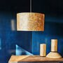 Large Golden Drum Lampshade From Shells, thumbnail 2 of 3