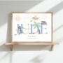 Blue Dragons Nursery Name Print, Nursery Boy Name Print, Colour Choices, thumbnail 5 of 6