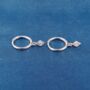 Silver Diamond Drop Hoop Earrings With Cz Stone, thumbnail 3 of 7