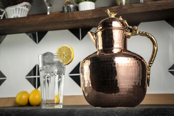 Heavy Duty Hammered Copper Jug Pitcher, Heavy Duty Copper Jug, 3 of 6