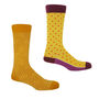 Polka Stripe Butterscotch And Pin Polka Honey Men's Socks, thumbnail 1 of 5