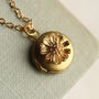 Gold Daisy Flower Tiny Locket, thumbnail 1 of 7