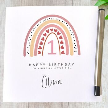 Personalised 1st Birthday Card Baby Girl, 2 of 4