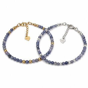 Tanzanite Adjustable Gemstone Bracelet In Sterling Silver Or Gold Vermeil, 2 of 9