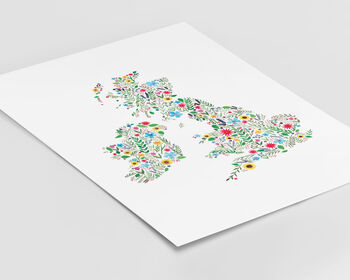 Floral Map Of The British Isles Print, 2 of 3