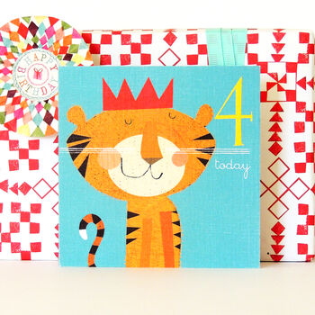 Tiger 4th Birthday Card, 5 of 5