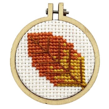 Leaf All Your Worries Behind Mini Matchbox Cross Stitch Kit, 2 of 3