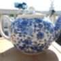 Two Cup Teapot In Ditsy Blue Rose Design, thumbnail 4 of 7