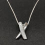 Sterling Silver Kiss Cross Pendant Necklace, thumbnail 2 of 6