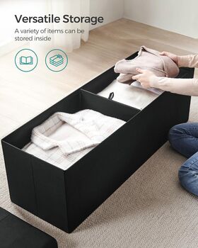 Spacious Foldable Storage Bench Cube Ottoman, 6 of 11