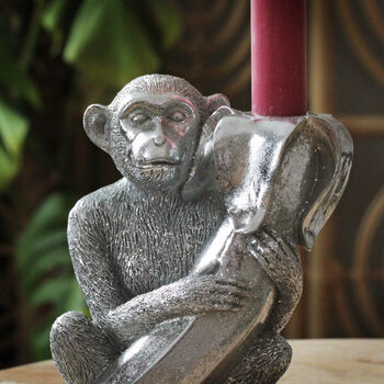 Monkey Candle Holders In Gold And Silver, 3 of 5