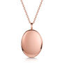 Large 18 K Rose Gold Plate Oval Clear Crystal Locket, thumbnail 10 of 10
