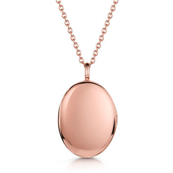 Large 18 K Rose Gold Plate Oval Clear Crystal Locket, 10 of 10