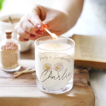 Personalised Birth Flower Scented Soy Candle, 2 of 5