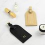 Personalised Luggage Tag Black Or Nude Leather, thumbnail 11 of 12