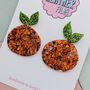 Orange Glitter Resin Earrings, thumbnail 3 of 4