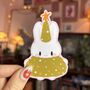Cute Christmas Card And Sticker Gift Set: Bunny Waterproof Sticker And A6 Card, thumbnail 2 of 10