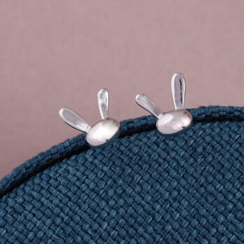 Sterling Silver Happy Bunny Earrings, 3 of 4