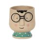 Indoor Ceramic Plant Pot With Smiling Face And Glasses, thumbnail 3 of 3