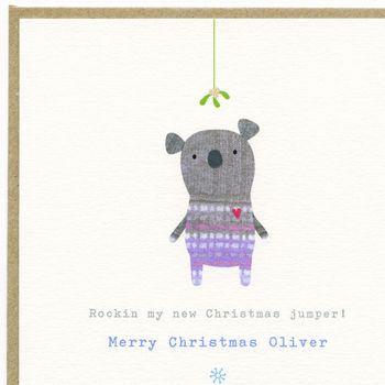 Personalised Christmas Jumper And Mistletoe Card, 7 of 10