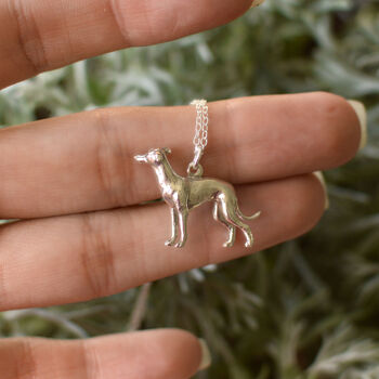 Sterling Silver/18ct Gold Plated Whippet Pendant, 2 of 3