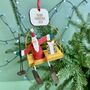 Personalised Santa On A Ski Lift Bauble, thumbnail 1 of 3